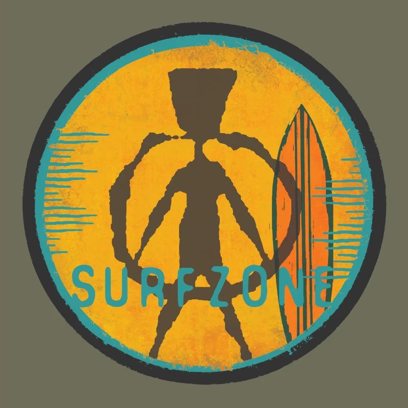 Silhouette de surfeur avec planche de surf