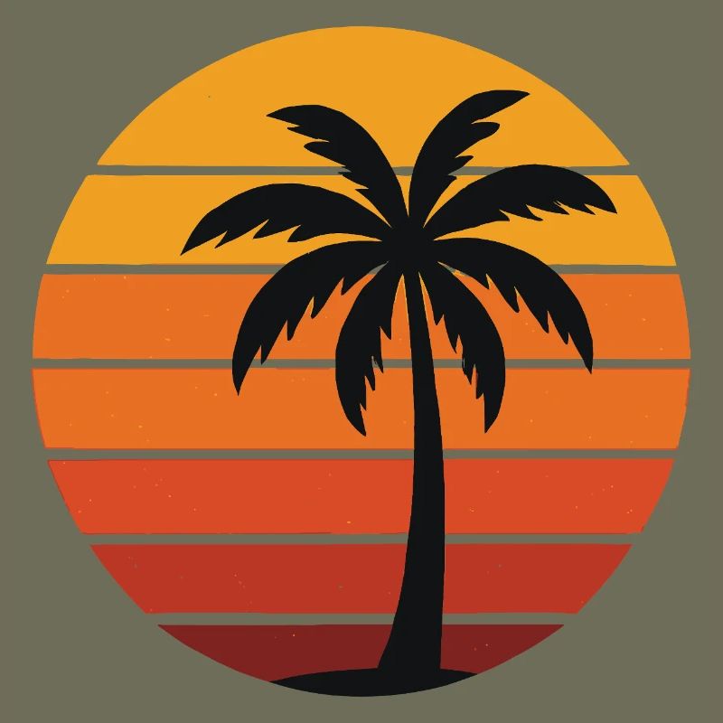 Palme in der Retro-Sonne