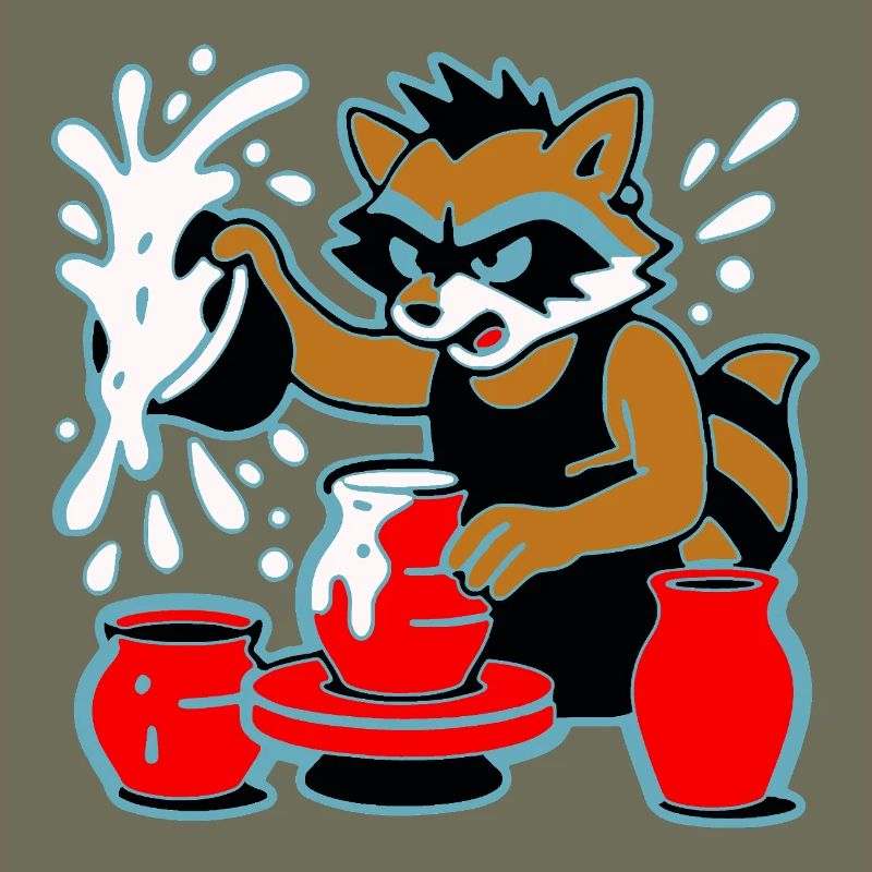 Waschbär-Keramik-Spritzer