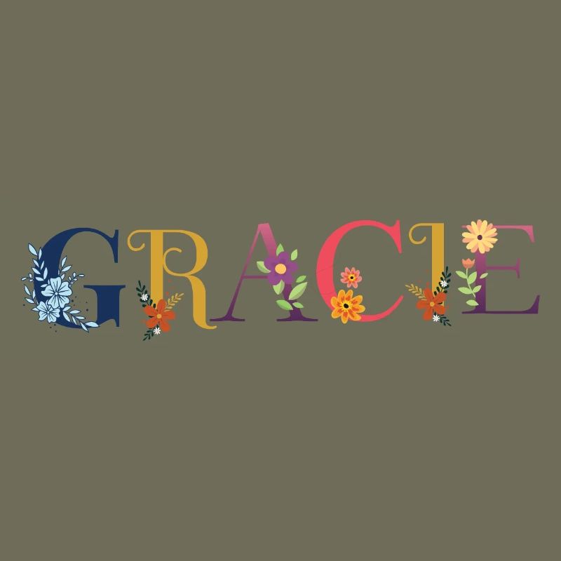 Le nom de GRACIE est décoré de fleurs