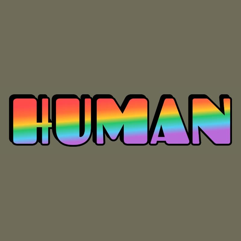 Rainbow Human Typography