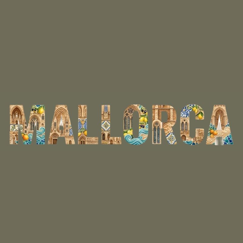 Mallorca Typography with Mediterranean Architecture