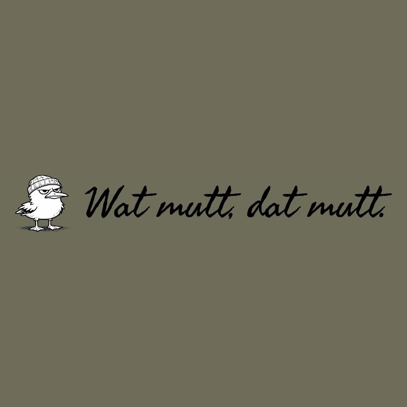 Wat mutt dat mutt plattdeutscher Spruch mit Möwe