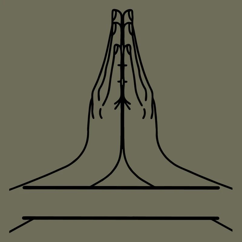 Namaste two hands with text bar.