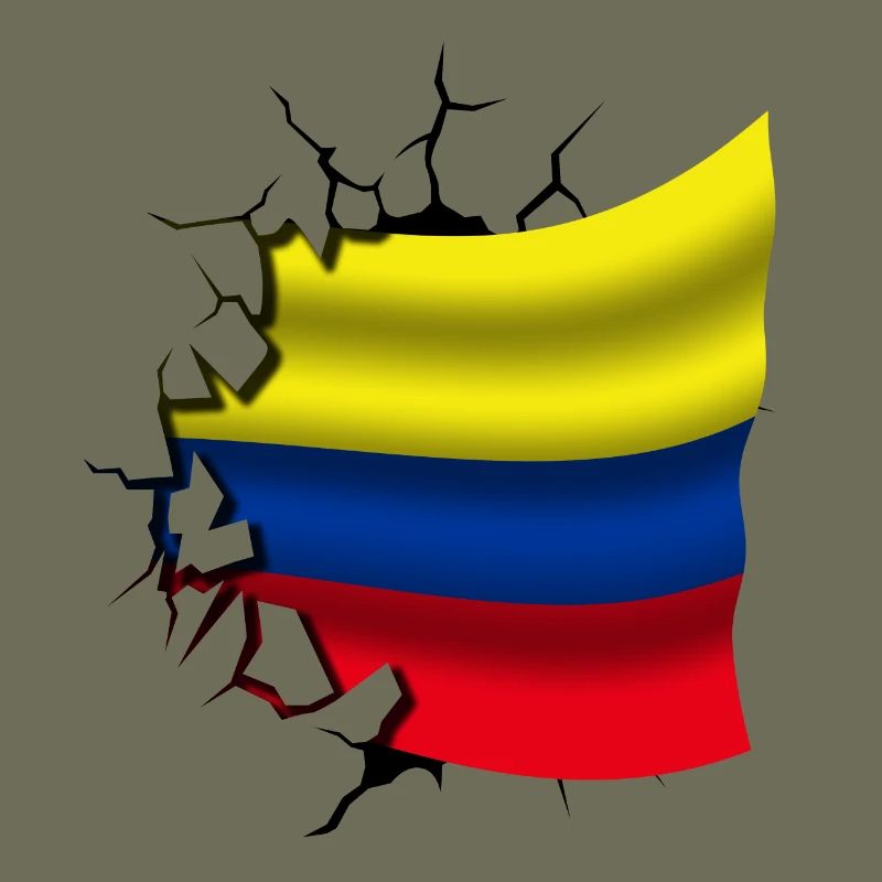 Drapeau de la Colombie - Colombie - Drapeau Broken Design