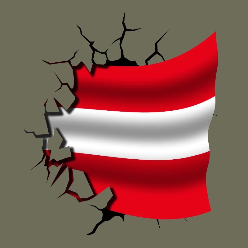 Drapeau de l’Autriche - Autriche - Drapeau Broken Design