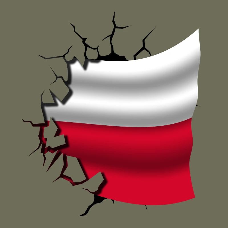 Drapeau de la Pologne - Pologne - Drapeau Broken Design
