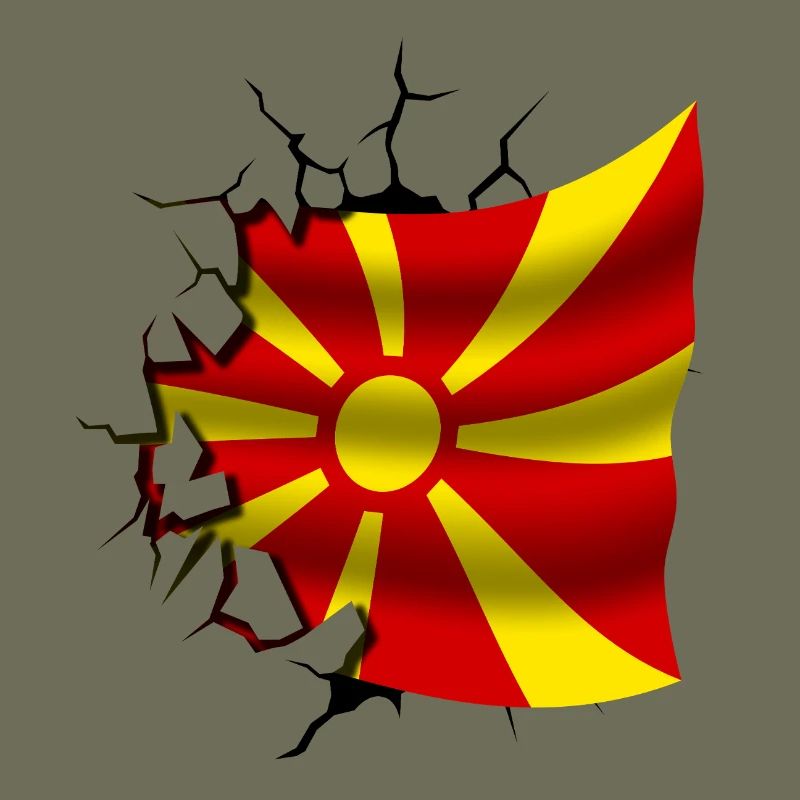 Drapeau de la Macédoine - Macédoine - Drapeau brisé
