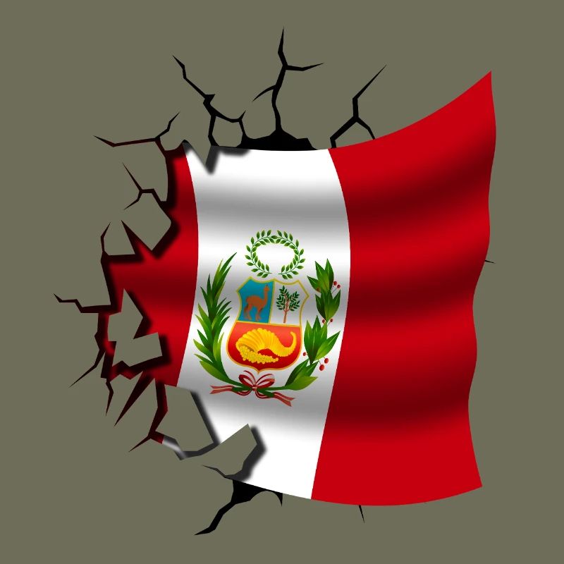 Drapeau du Pérou - Pérou - Drapeau Broken Design