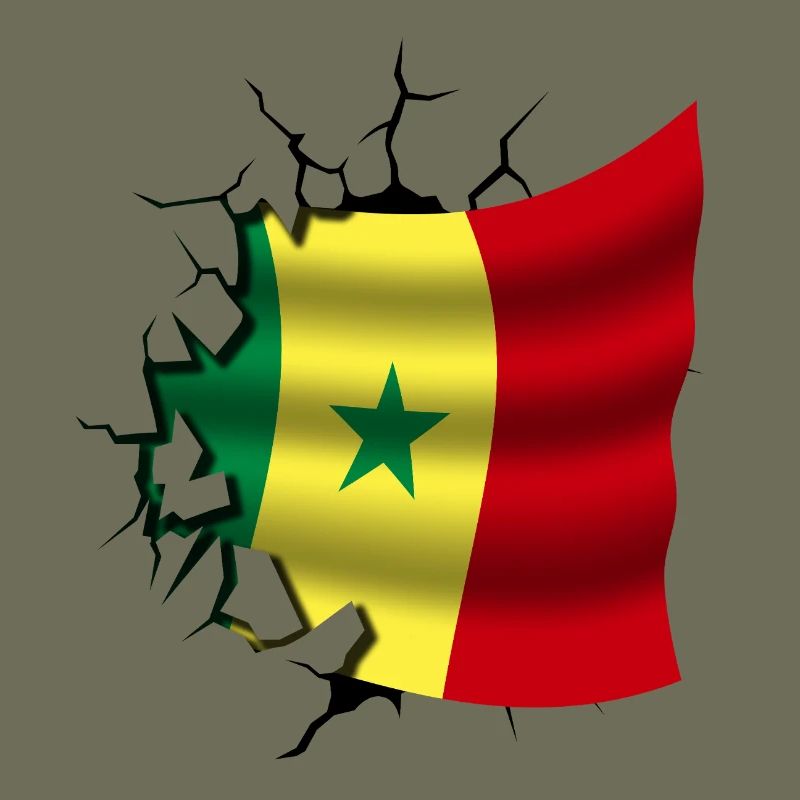 Drapeau du Sénégal - Sénégal - Drapeau Broken Design