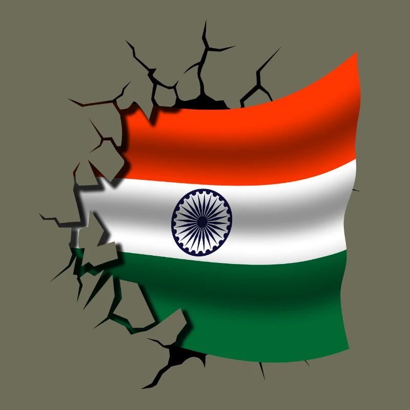 Drapeau de l’Inde - Inde - Drapeau Broken Design