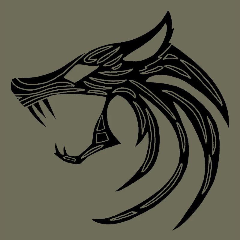 Schwarzer dämonischer Wolf