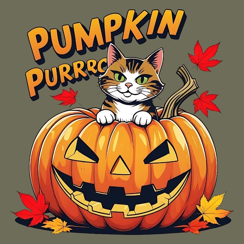 Conception de citrouille d’Halloween pour chat