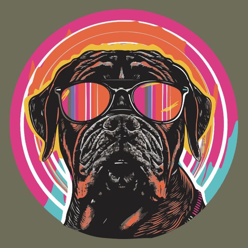 Schicker Hund mit Sonnenbrille