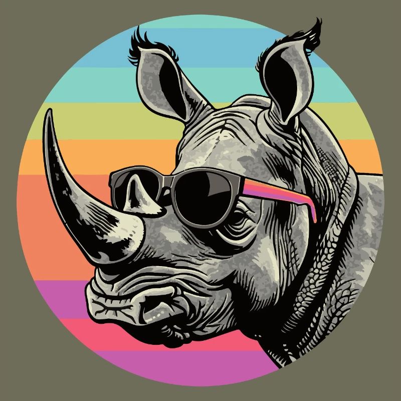 Rhino Retro Regenbogen
