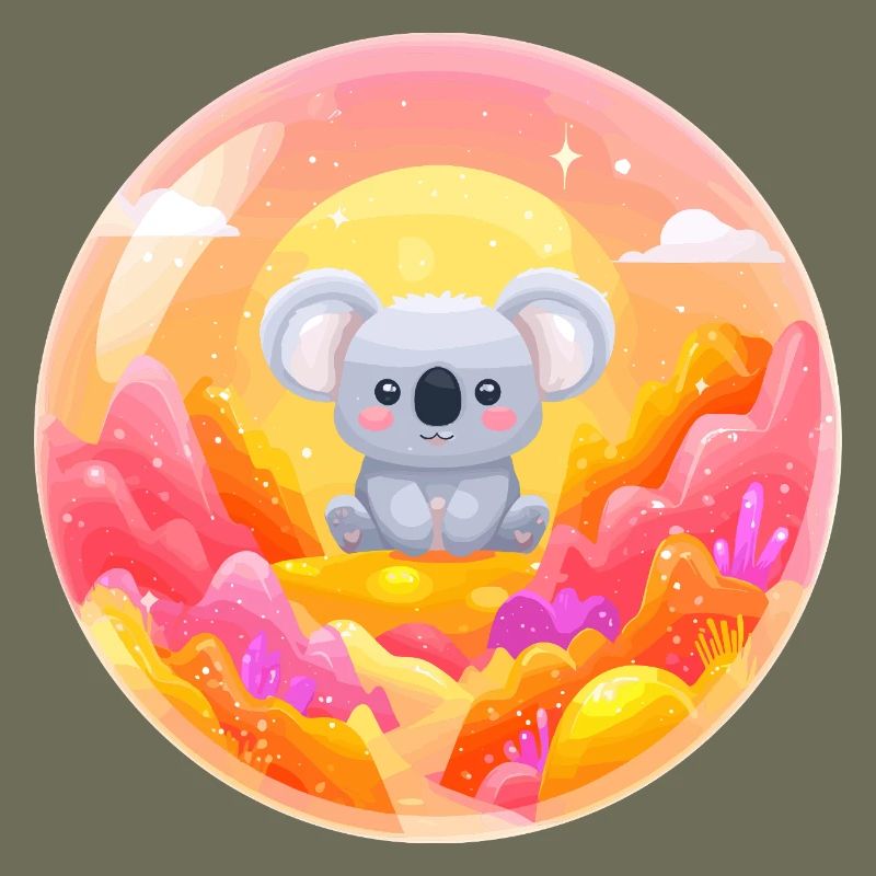 Koala in Neon Wonderland