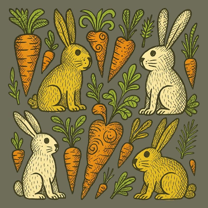 Karottengartenhasen-Illustration