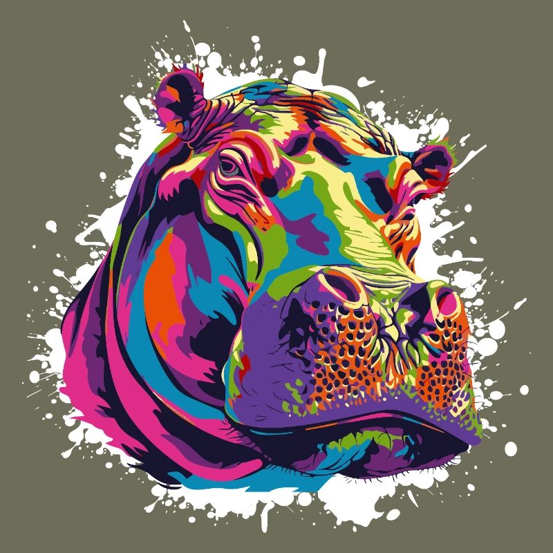 Nilpferd Kunst Comic