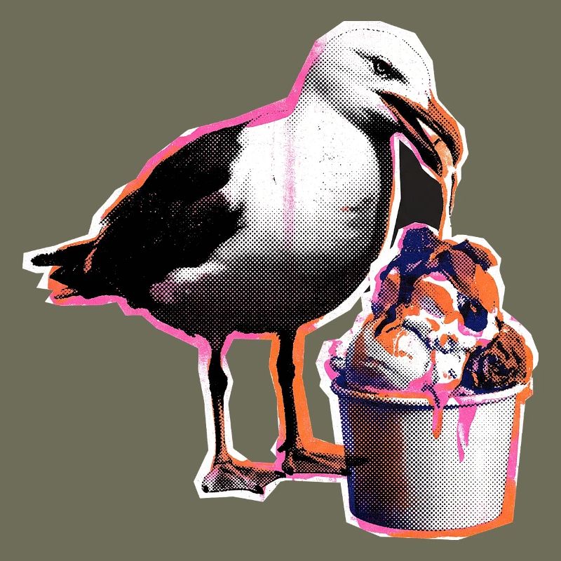 Möwe Isst Eis