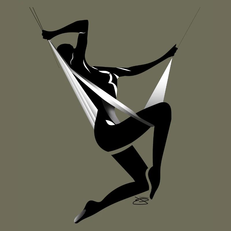 Black-White Geometric Silhouette