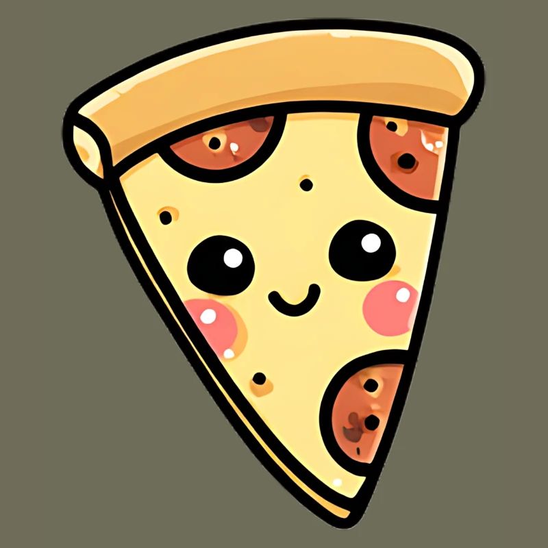 Kawaii Pizza Slice Illustration
