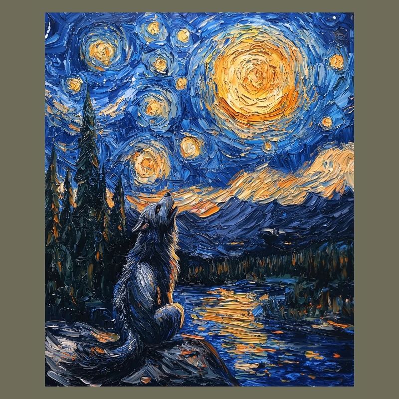 Wolf Van Gogh Style