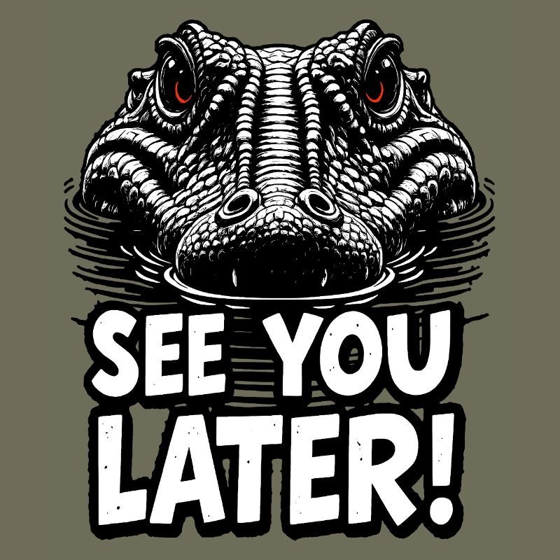 Bis später Alligator-Grafikillustration