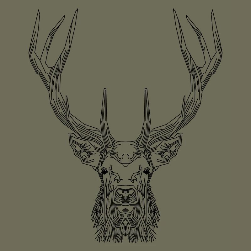 Tech Deer – Geometric Deer in Black