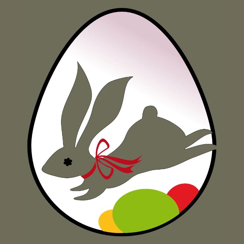 Easter Bunny Silhouette in Egg