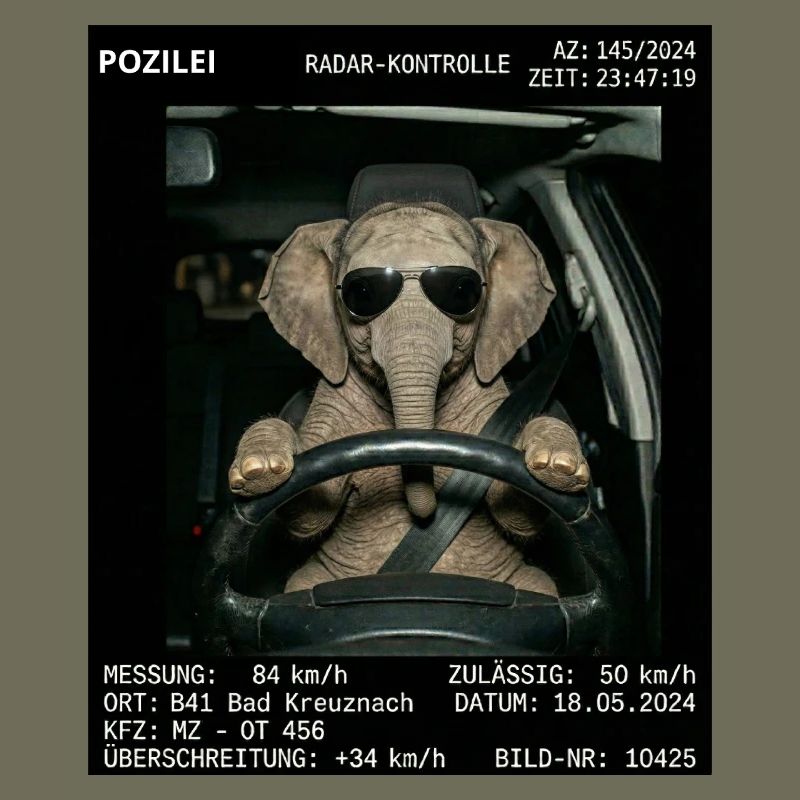 Elefant Geblitzt