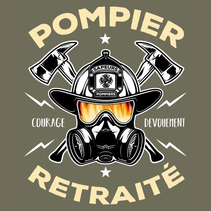 Pompier retraité Courage Dévouement Cadeau pompier