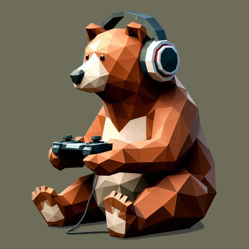 Gaming Bär mit Headset & Controller