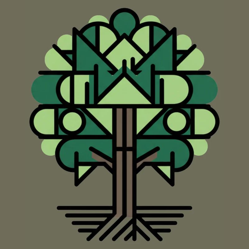 Geometric Tree Pattern Green