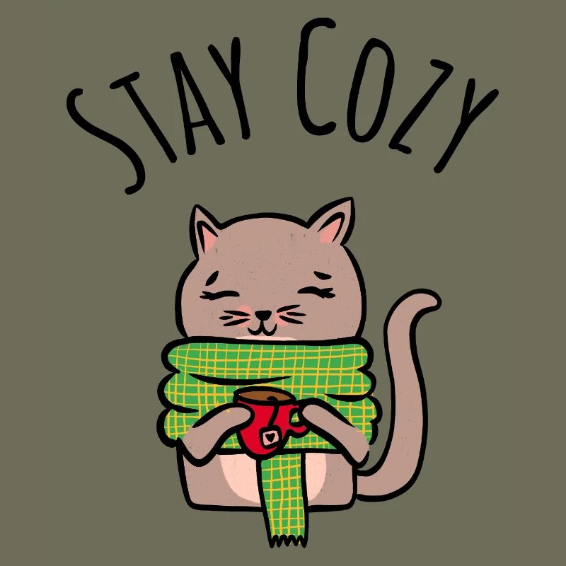 Chaton câlin avec écharpe verte Pull de Noël