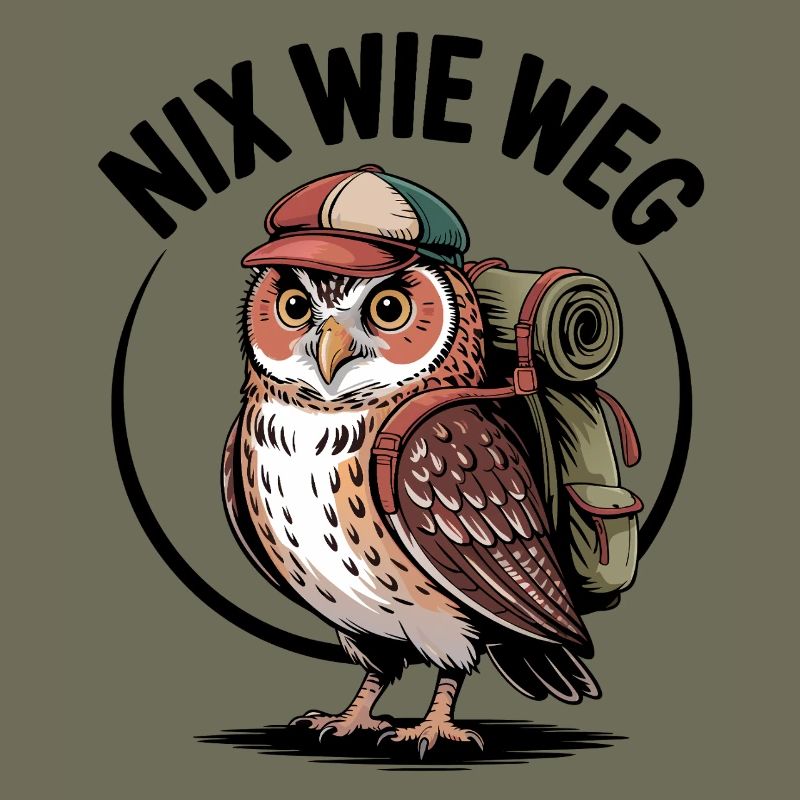 Wander-Eule mit Rucksack