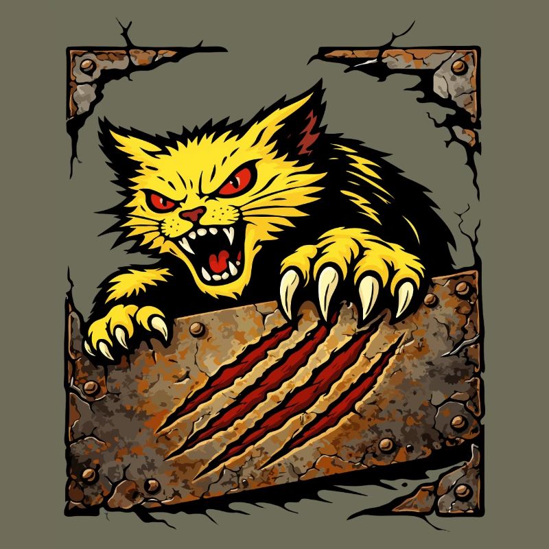 Illustration de l’attaque griffude du chat féroce