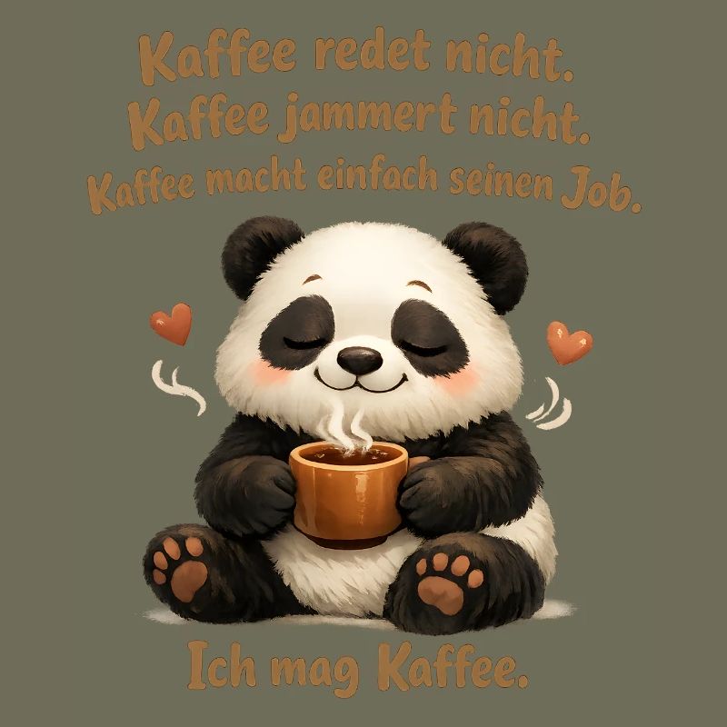 Panda Kaffee redet nicht lustiger Kaffee Spruch