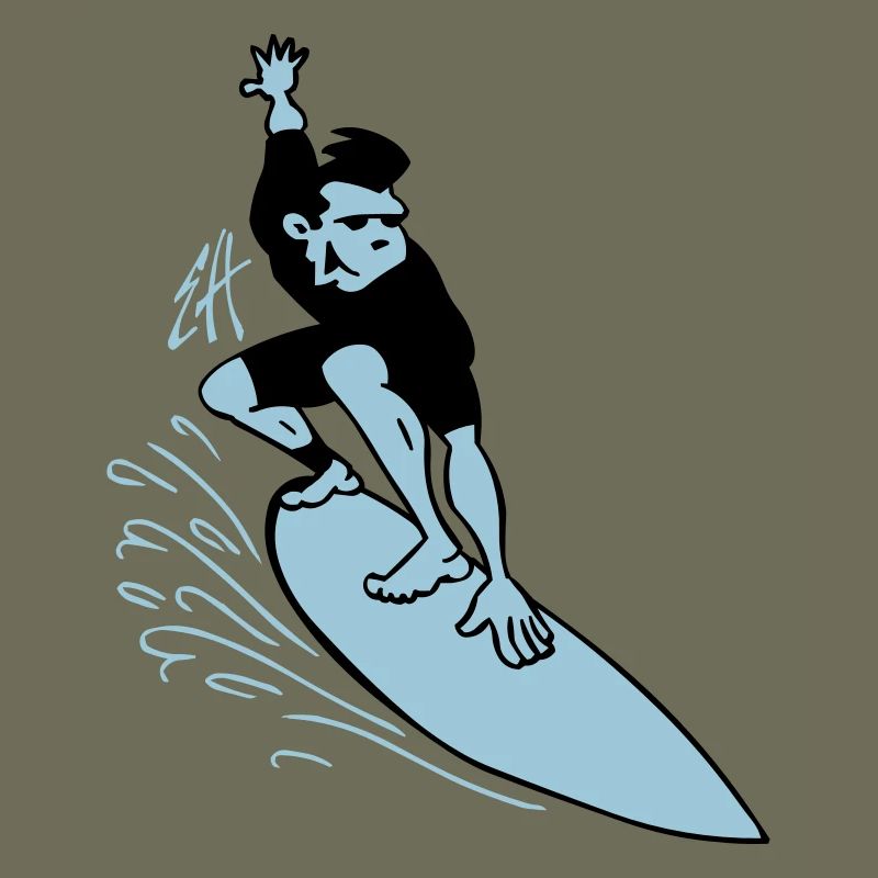Two Color Surfer Drawing