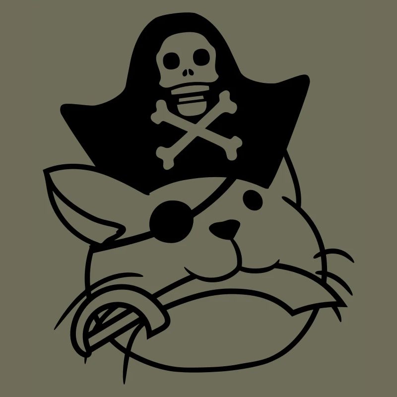 Mignon Pirate Cat Buccaneer Oeil Patch Chapeau Sabre