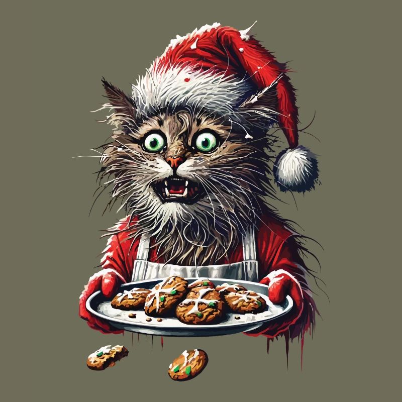 Chat de Noël avec des biscuits