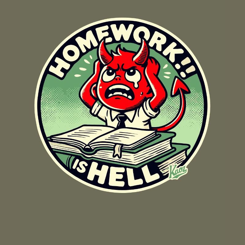 Petit diable d’écolier dans l’enfer des devoirs