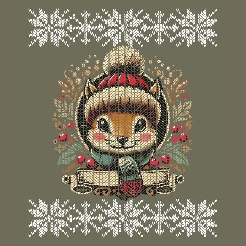 Winter Squirrel Illustration