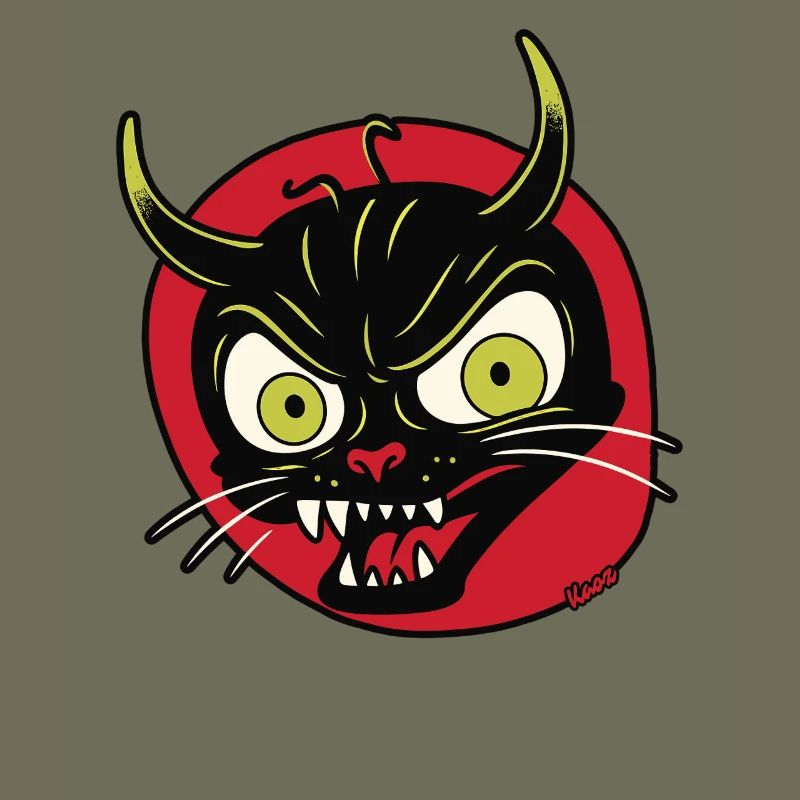 Devilish grimace of a devil cat