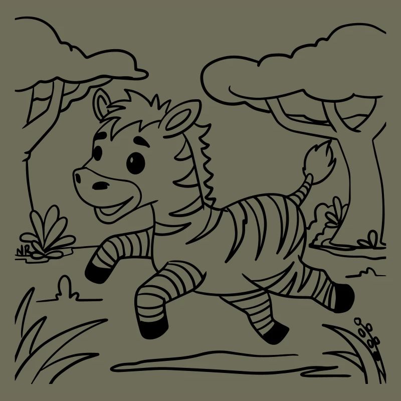 Zebra 🦓 coloring page for creative development