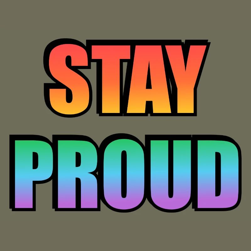 Stay Proud Gradient Text Design