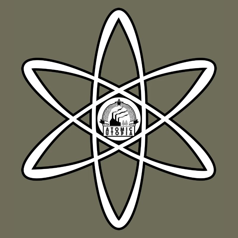 Atomic Utopia - Atom Emblem in White