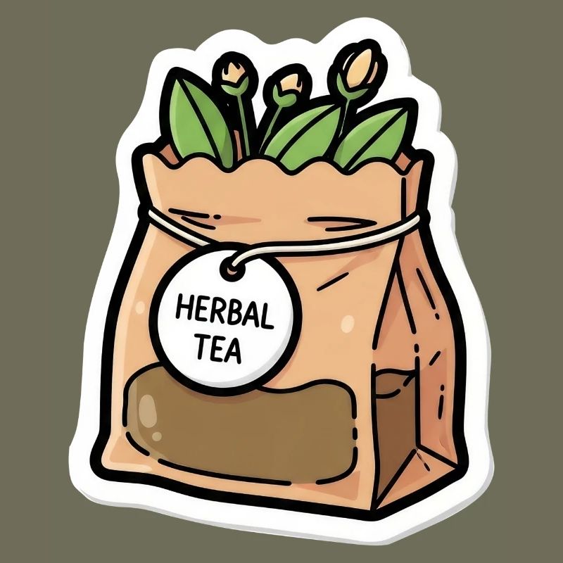 Kräutertee Beutel Pflanzenszene