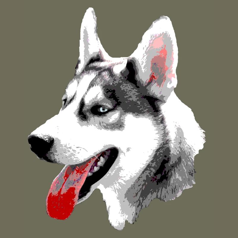 Husky Pop Art Head
