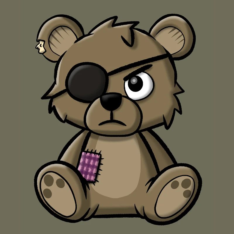 Ours en peluche avec cache-œil