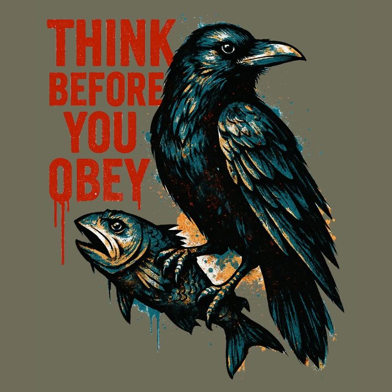 Think Before Obeying – Crow Art